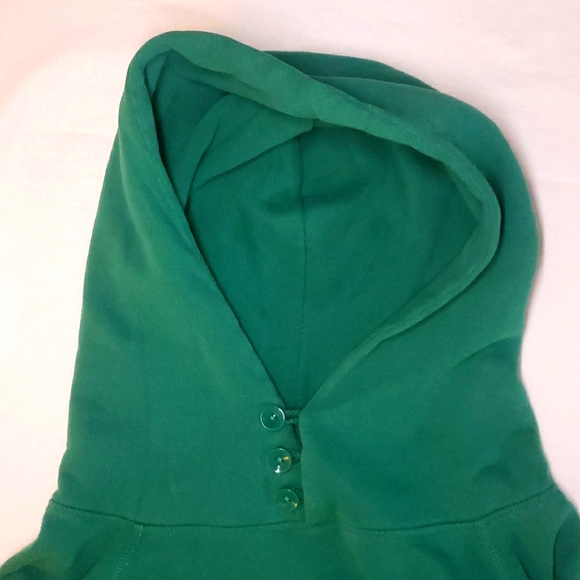 American Eagle Hoodie Size Medium Green NYC Hooded Cotton Pullover Sweatshirt - Picture 4 of 8
